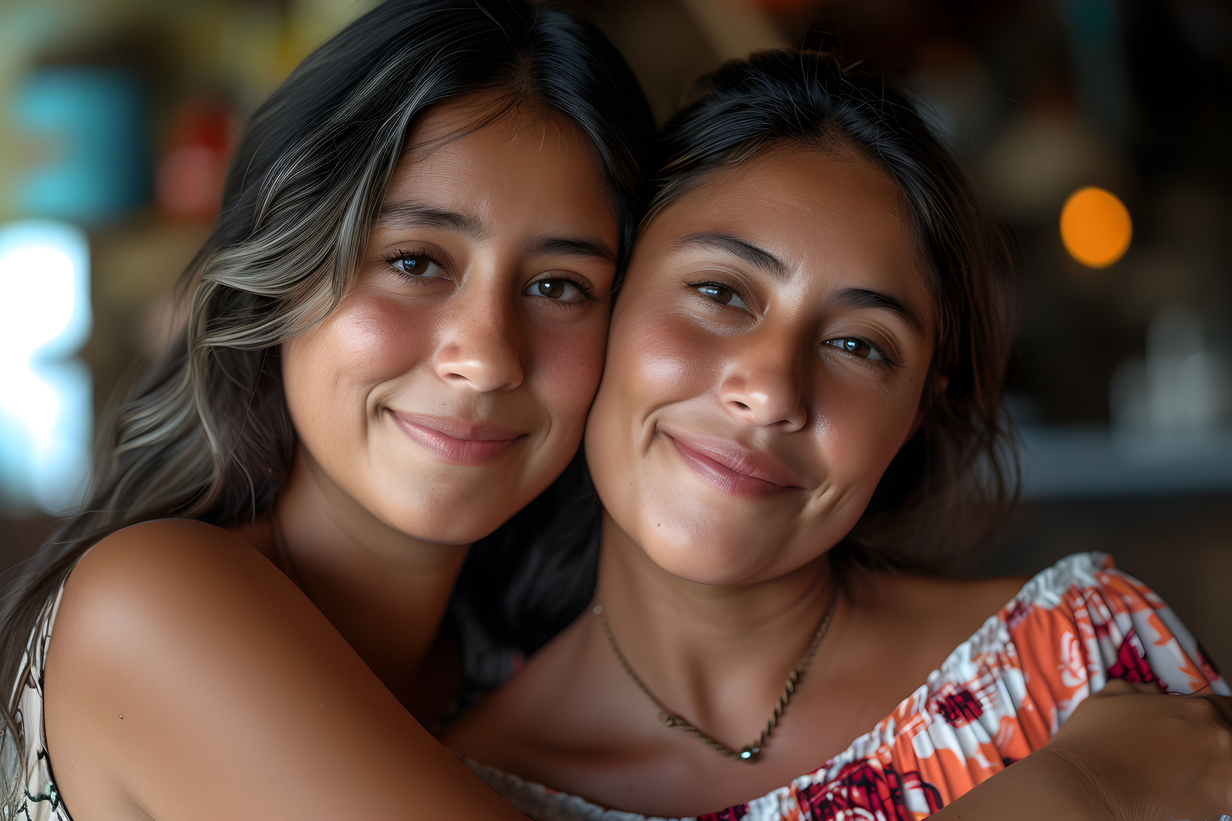 Latino grandparent with teenager